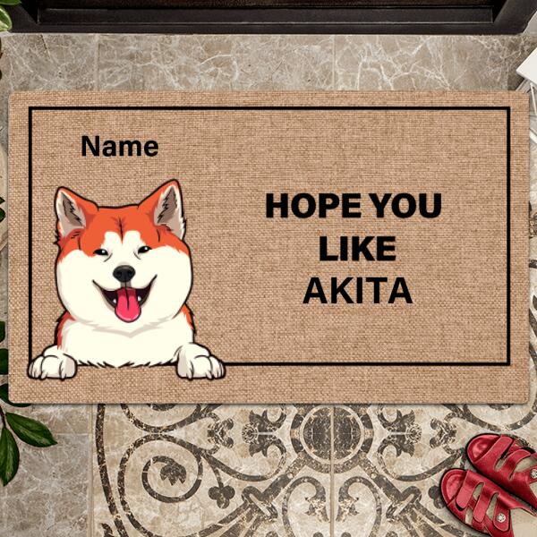 Hope You Like, Dog Lover Gift, Housewarming Gift, Custom Doormat, Outdoor Door Mat, Personalized Dog Breed Doormat