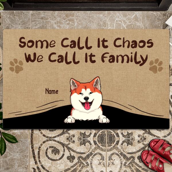 Some Call It Chao And We Call It Family, Pet Peeking From Curtain, Personalized Dog & Cat Doormat, Home Decor