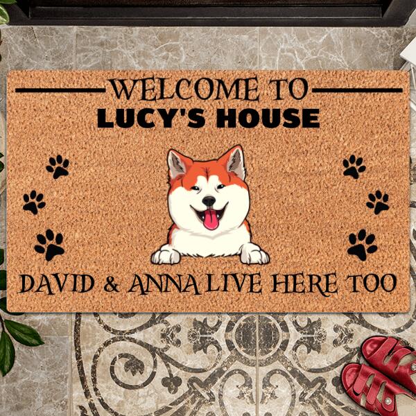 Welcome To Our Home, Pet Lover Gift, Gift For Home, Funny Welcome Mat Dog, Personalized Dog & Cat Lover Doormat