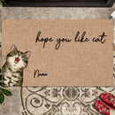 Hope You Like Cats Doormat, Unique Birthday Present, Canvas Doormat, Welcome Mat, Personalized Cat Lovers Doormat