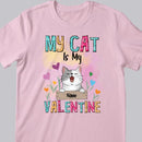 My Cats Are My Valentine, Cat & Flower, Personalized Cat Breeds T-shirt, T-shirt For Cat Lover, Cat Moms Gifts