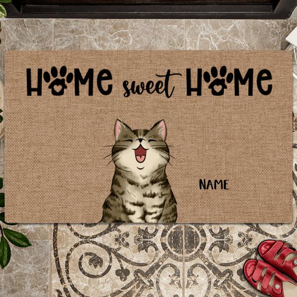 Home Sweet Home, Funny Welcome Mat, Cat Rug, Cat Lover Gift, Gift For Home, Personalized Doormat Gift For Pet Lovers