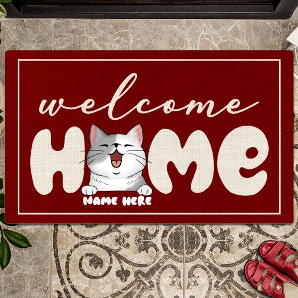 Funny Welcome Mat, Welcome Home Doormat, Family Gift, Rustic Home Decor, Personalized Cat Lover Gifts Doormat
