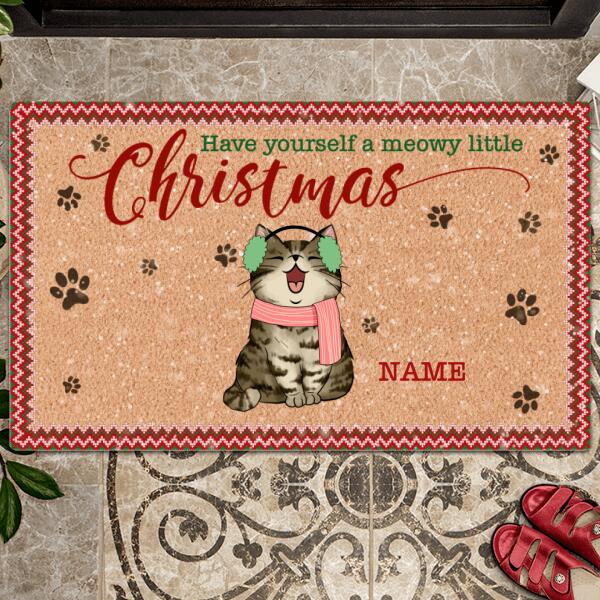 Personalized Cat Lover Doormat, Christmas Door Mat, Cat Welcome Mat, Cat Mom Gift, Cat Dad Gift, Housewarming Gift