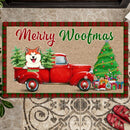 Merry Woofmas, Christmas Doormat, Dog Welcome Mat, Dog Lover Gift, Rustic Home Decor, Personalized Dog Mom Gift Doormat