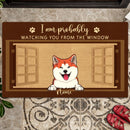 We Are Probably Watching You From The Window, Cute Naughty Pet, Housewarming Gift, Personalized Dog & Cat Lovers Doormat