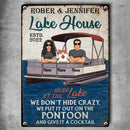 lake house decor Lake House, Here At The Lake, Funny Outdoor Decor, Cool Family, Personalized Dog Lovers Metal Sign, Pet Lover Gifts