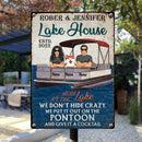 lake house decor Lake House, Here At The Lake, Funny Outdoor Decor, Cool Family, Personalized Dog Lovers Metal Sign, Pet Lover Gifts
