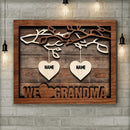 We Love Grandma, Family Trees With Falimy Member's Name, Gift For Pet Lovers, Personalized Pet Lovers Canvas, Home Decor