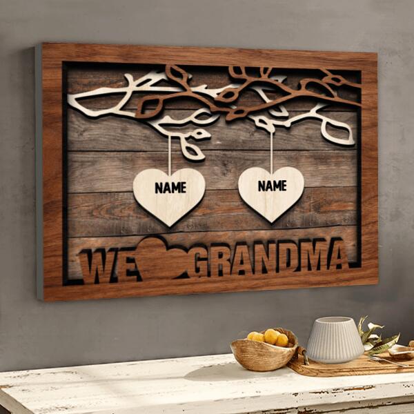 We Love Grandma, Family Trees With Falimy Member's Name, Gift For Pet Lovers, Personalized Pet Lovers Canvas, Home Decor