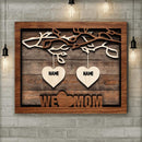 We Love Mom, Family Trees With Falimy Member's Name, Gift For Pet Lovers, Personalized Pet Lovers Canvas, Home Decor