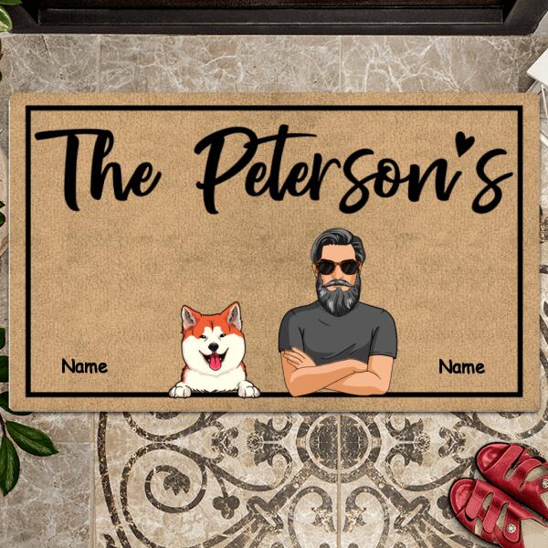 The Peterson's, Home Decor,Welcome Mat, Cool Family Gift, Funny Welcome Mat, Personalized Dog & Cat Lovers Doormat