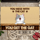 You Mess With The Cats You Get The Gat, Personalized Cat Breeds Doormat, Funny Gifts For Cat Lovers, Home Decor