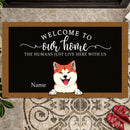 Welcome To Our Home Doormat, Dog And Cat Doormat, Pet Lover Gift, Gift For Pets, Personalized Dog & Cat Lovers Doormat