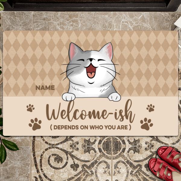 Welcome Ish Doormat, Funny Welcome Mat, Cat Lover Gift, Cat Rug, Gift For Home, Personalized Cat Lovers Doormat