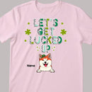 Let's Get Lucked Up, Leopard T-shirt, Personalized Dog & Cat T-shirt, St. Patrick Day Gifts For Pet Lovers