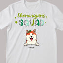 Shenanigans Squad, Leopard T-shirt, Personalized Dog & Cat T-shirt, St. Patrick Day Gifts For Pet Lovers
