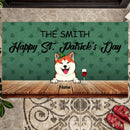 Happy St. Patrick's Day, Personalized Dog & Cat Doormat, St. Patrick Day Home Decor, Gifts For Pet Lovers