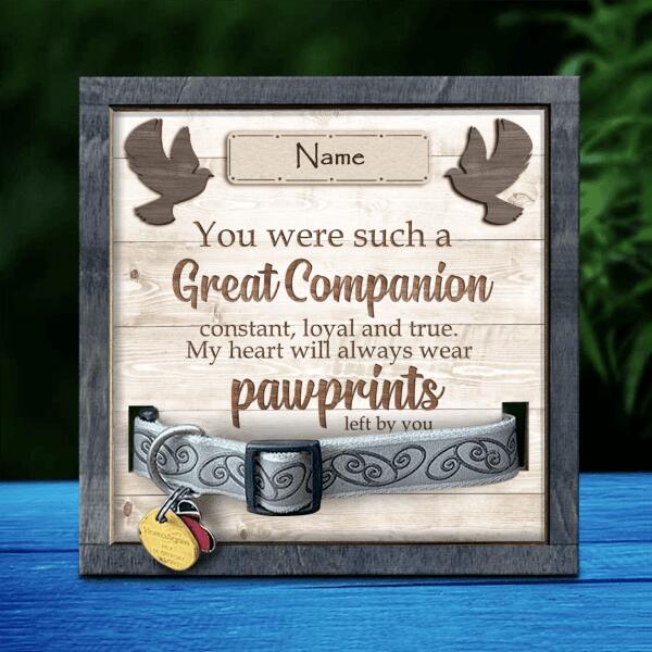 My Heart Will Always Wear Pawprints Left By You, Pet Memorial, Personalized Pet Name Collar Sign, Pet Loss Gifts