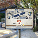Poolside Enjoy Relax Laugh, Personalized Dog & Cat Metal Sign, Gifts For Pet Lovers, Poolside Decor