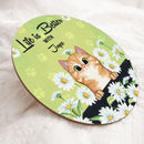 Life Is Better With Cats - Daisy Field - Personalized Cat Door Sign