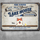 lake house decor Lake House Relax & Unwind, Blue Sign, Personalized Dog & Cat Metal Sign, Gifts For Pet Lovers, Lake Decor
