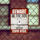 Beware Of The Dogs Enter At Own Risk, Warning Sign, Personalized Dog Breeds Metal Sign, Outdoor Decor, Dog Lovers Gifts