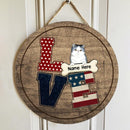 Love - American Art Print - Personalized Cat Door Sign