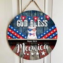 4th of July God Bless America - Personalized Cat Door Sign