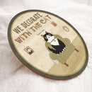 We Decorate With Cats - Personalized Cat Door Sign