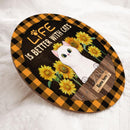 Life Is Better With Cats - Sunflowers - Personalized Cat Door Sign