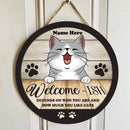 Welcome-ish Depends On How Much You Like Cats - Personalized Cat Door Sign