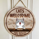 Cats Welcome People Tolerated - Fish Bone - Personalized Cat Door Sign