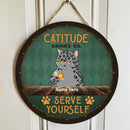 Catitude Drink CO - Cats and Beverage - Personalized Cat Door Sign