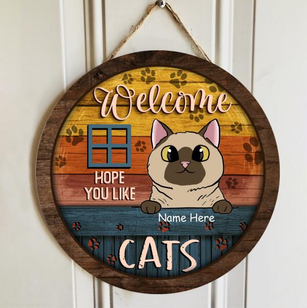 Hope You Like Cat Hair - Vintage - Personalized Cat Door Sign