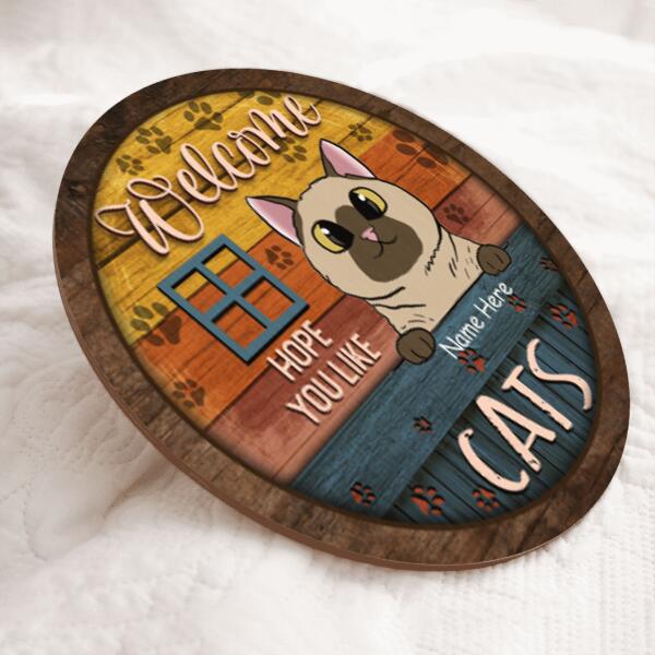 Hope You Like Cat Hair - Vintage - Personalized Cat Door Sign