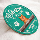 Welcome To Our Home - Laughing Cats - Personalized Cat Door Sign