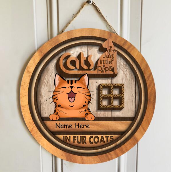 Little People In Fur Coats - Personalized Cat Door Sign