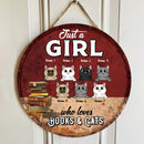 Just A Girl Loves Cats And Books - Personalized Cat Door Sign