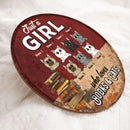 Just A Girl Loves Cats And Books - Personalized Cat Door Sign