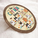 This Cat Mom Belongs To - Chubby Cute Cats - Personalized Cat Door Sign