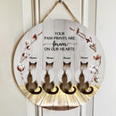 Your Paw Prints Are Forever On Our Hearts - Cats With Wings - Personalized Cat Door Sign