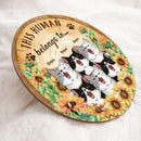 This Human Belongs To - Sunflowers - Personalized Cat Door Sign