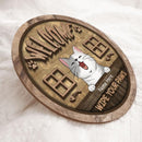 Welcome Wipe Your Paws - Personalized Cat Wooden Door Sign