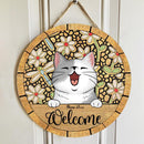 Welcome - Dragonfly Decoration - Personalized Cat  Door Sign