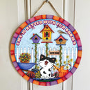 Life Is Better With Fur Babies - Colorful Flowers Garden - Personalized Cat Door Sign