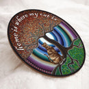 Home Is Where My Cats Are - Mandala Style - Personalized Cat Door Sign