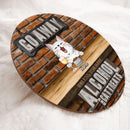 Go Away Unless You Have Alcohol And Cat Treats, Brick Wall Door Hanger, Personalized Cat Breeds Door Sign
