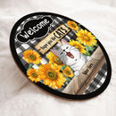 Welcome Hope You Like Cats - Farmhouse Sunflowers - Personalized Cat Door Sign