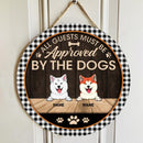 All Guests Must Br Approved By The Dogs, Plaid Circle Door Hanger, Personalized Dog Breeds Door Sign